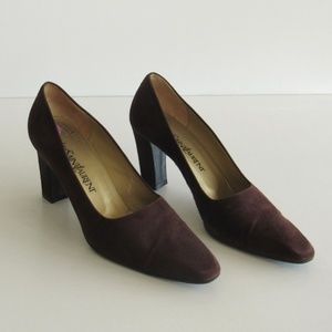 Yves Saint Laurent Clara Chestnut Brown Suede Pump